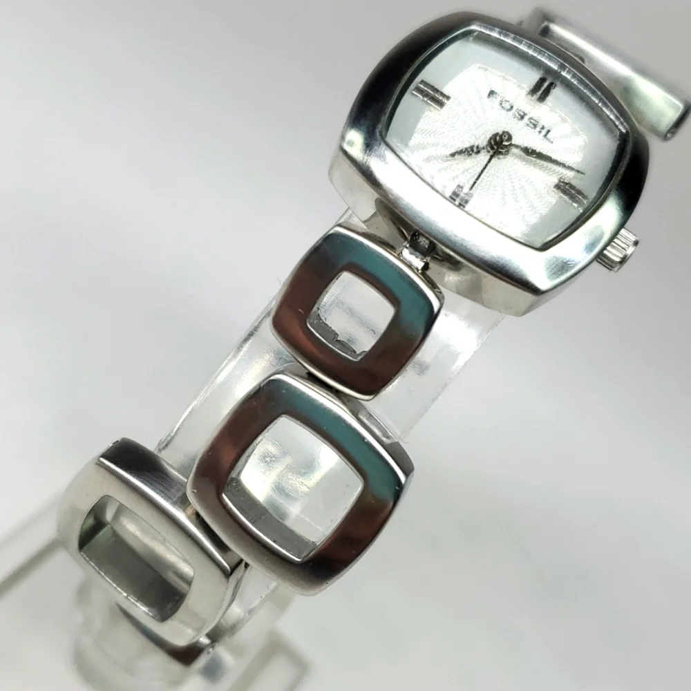 Fossil Watch ES1869 Silver Contemporary All Stainless Steel Watch EUC